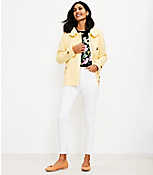 Petite Frayed High Rise Skinny Jeans in White carousel Product Image 2
