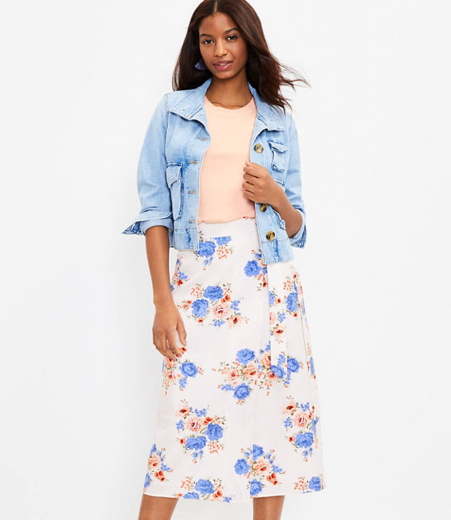 Petite midi clearance wrap skirt