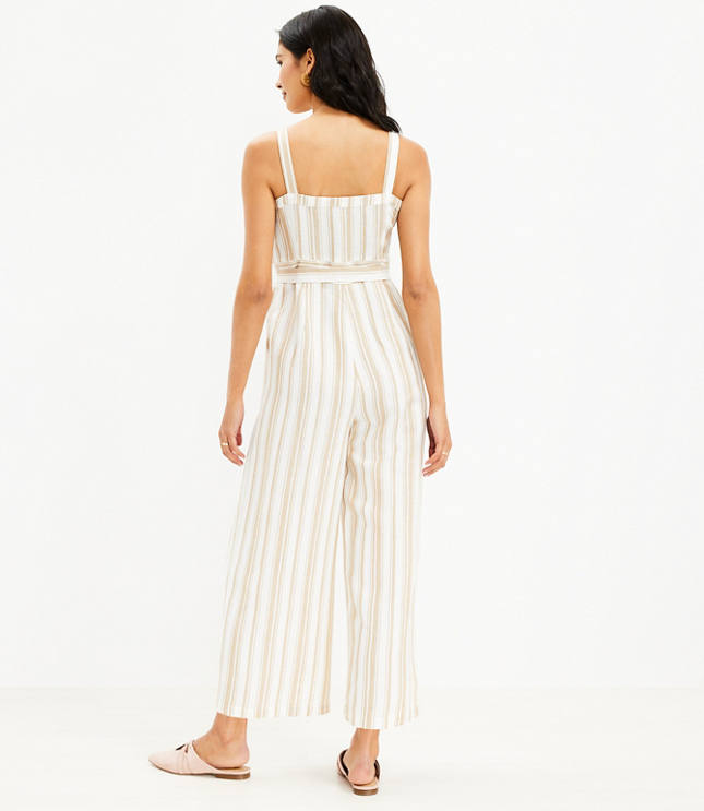 Loft striped sale jumpsuit