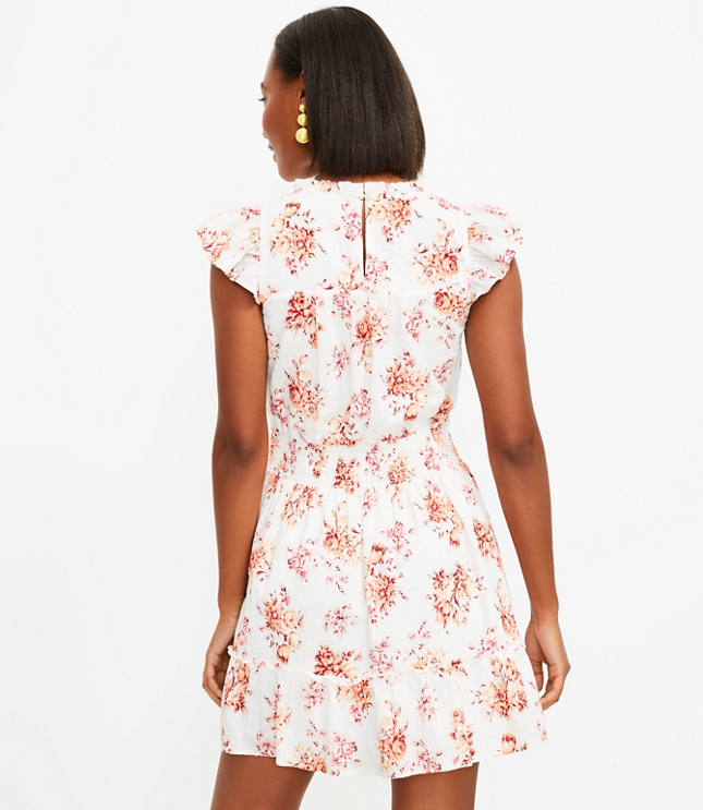 Tall Floral Smocked Ruffle Flare Dress