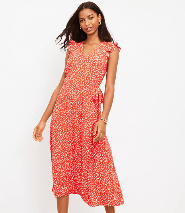 Petite red floral dress sale