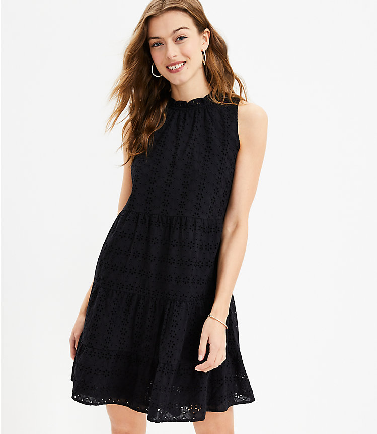 Tall Eyelet Tiered Swing Dress image number 0
