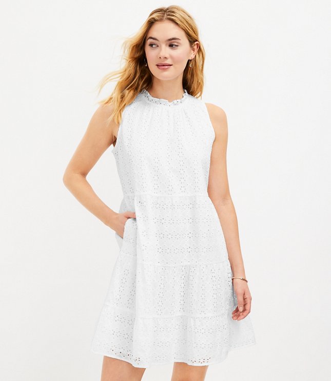 Tall Eyelet Tiered Swing Dress