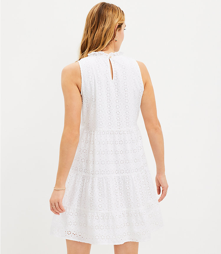 Tall Eyelet Tiered Swing Dress image number 2
