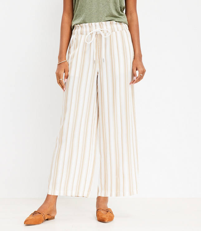 Petite Emory Wide Leg Pants in Stripe