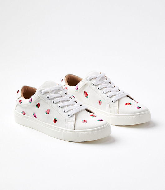 Loft Embroidered Lace Up Sneakers