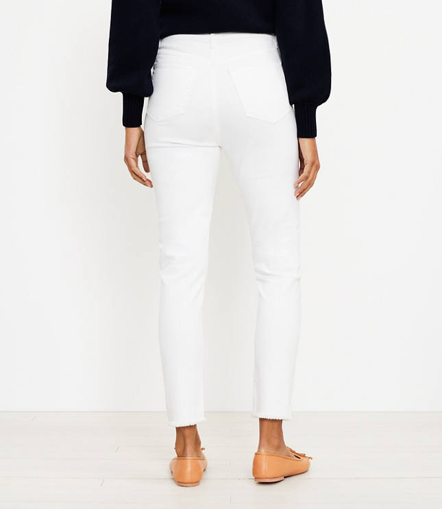 Tall Frayed High Rise Skinny Jeans in White