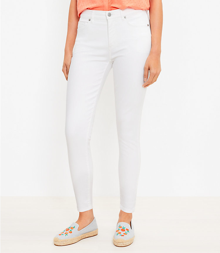 Tall Curvy Mid Rise Skinny Jeans in White image number null