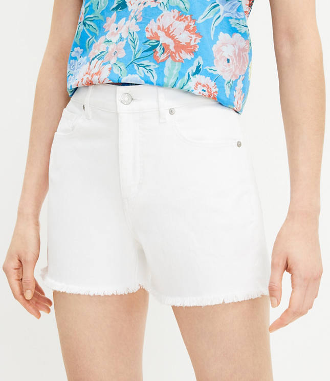 White cut off on sale shorts