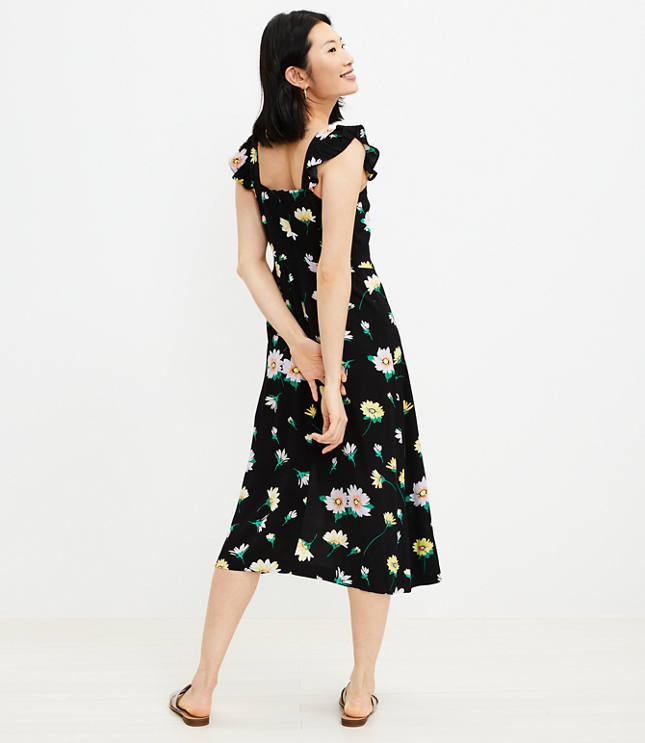 Petite black cheap floral dress