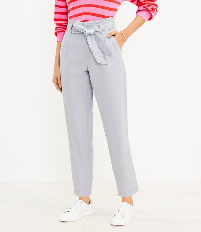 Belted Paperbag Pants Greys