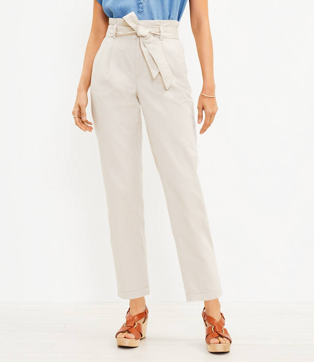 Petite Paperbag Taper Pants