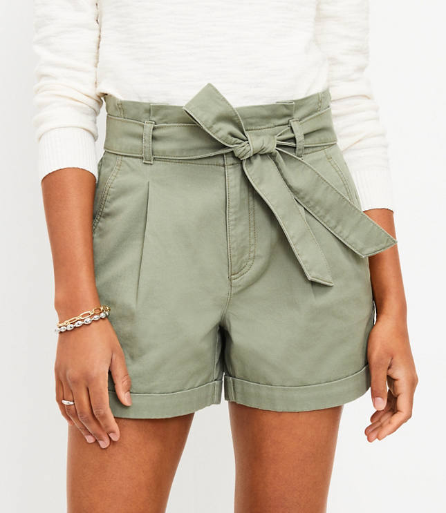 Petite hot sale paperbag shorts