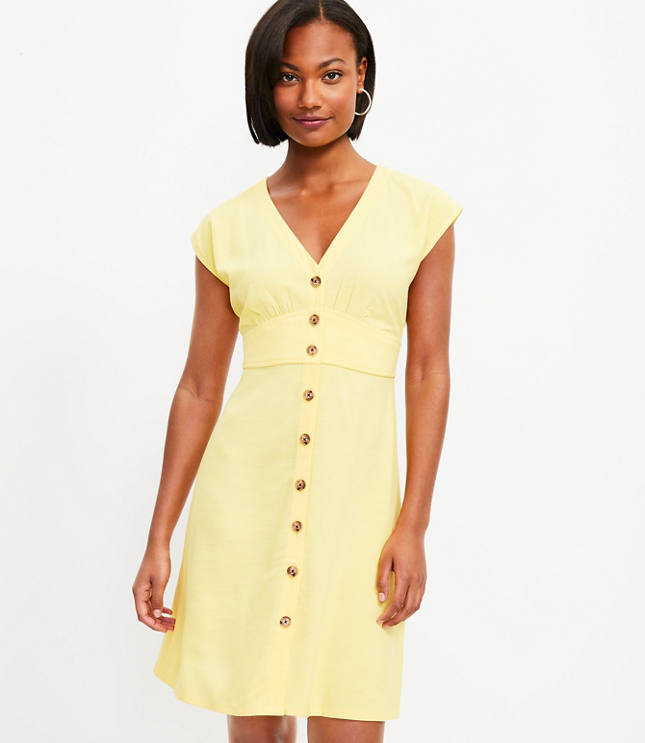 Loft Button Flare Dress