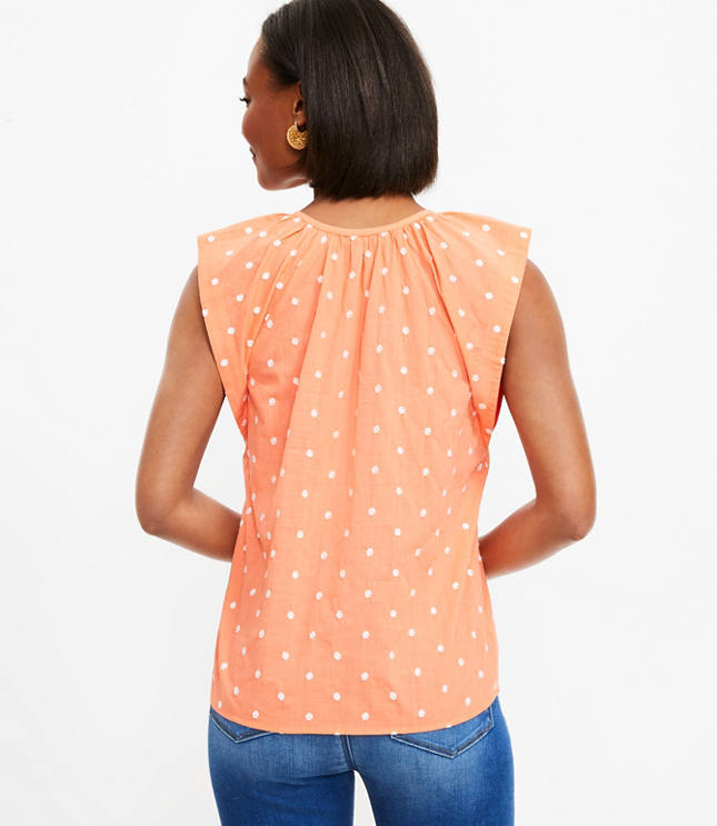 Dotted Flutter Sleeve Shell