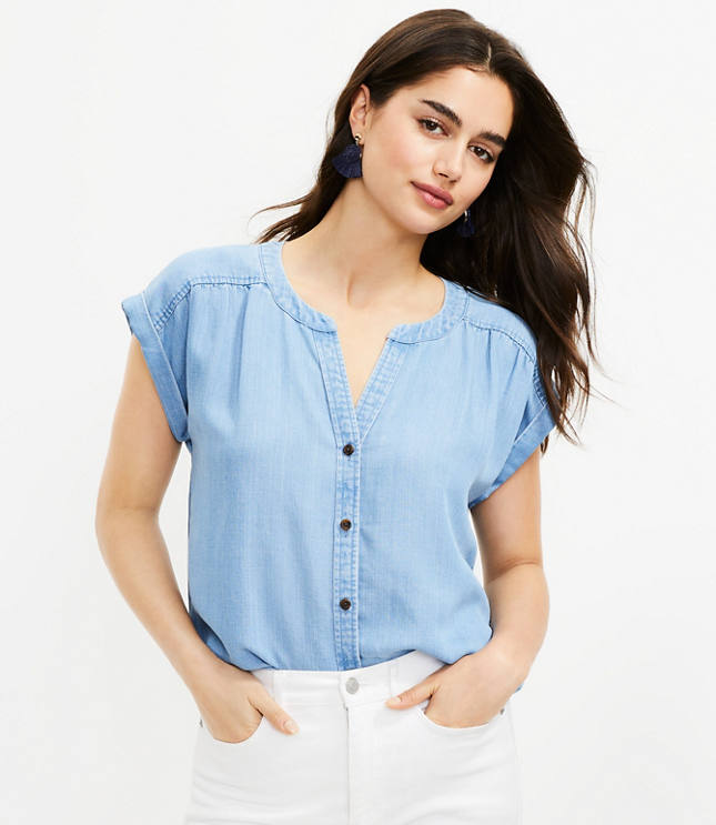 LOFT, Dolman Shirttail Tee