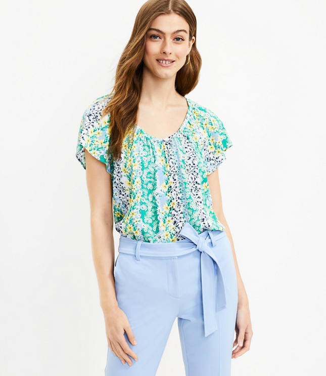 Petite Smocked Cropped Top With Thin Tie Straps