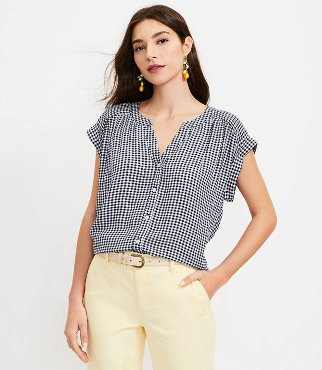 Gingham Dolman Shirt