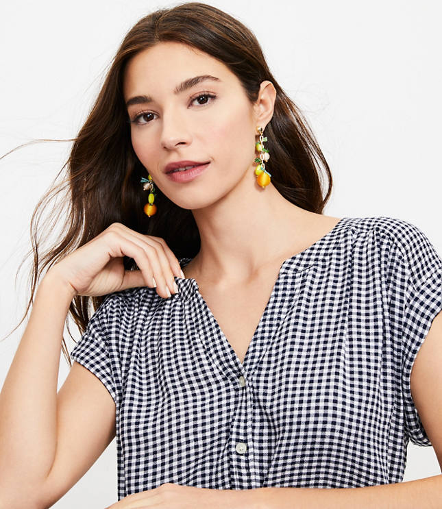 Gingham Dolman Shirt