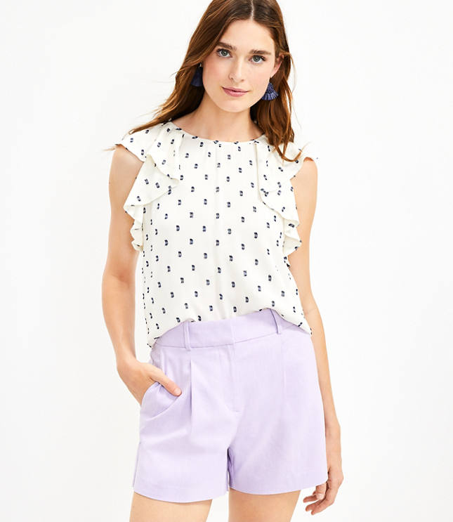 Clip Ruffle V-Back Shell