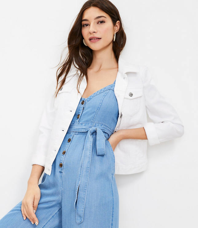 Petite store chambray jumpsuit