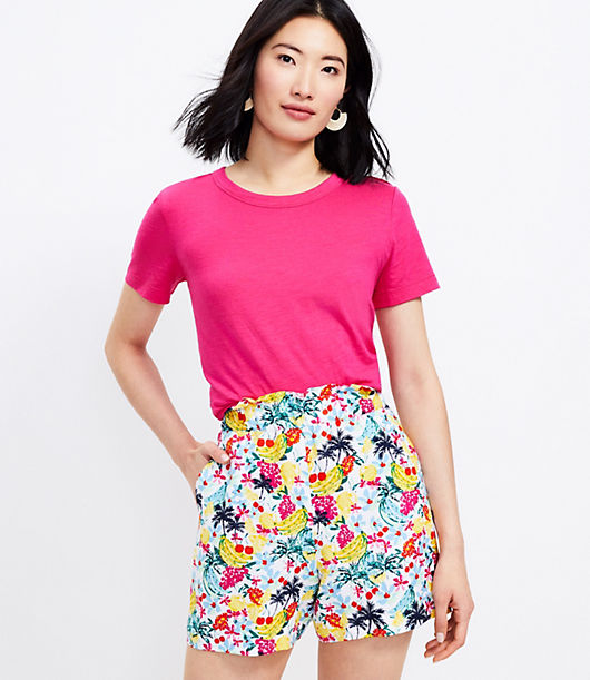 Loft Fluid Pull On Shorts in Fruity Floral