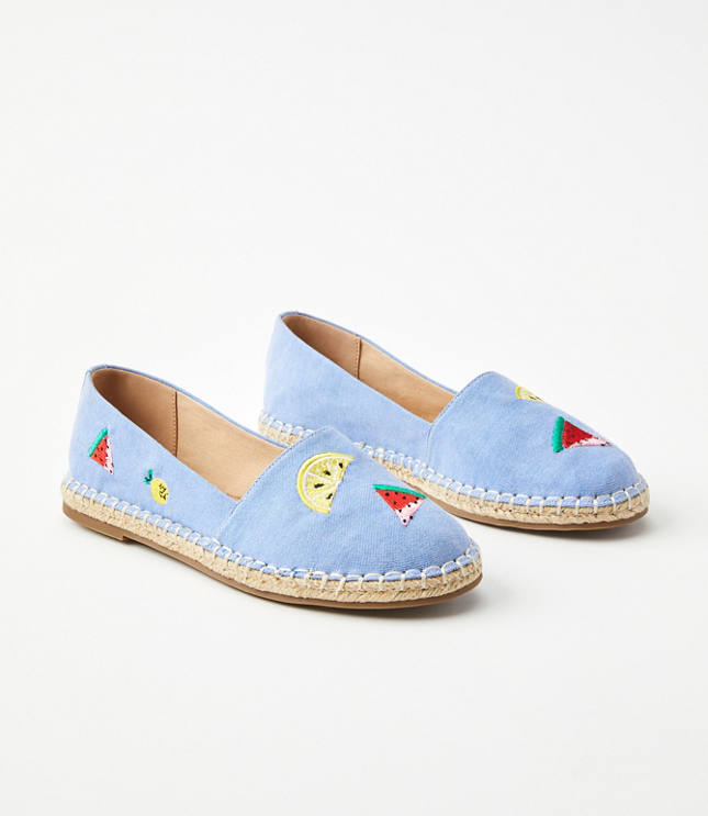 Loft Fruit Embroidered Espadrille Flats