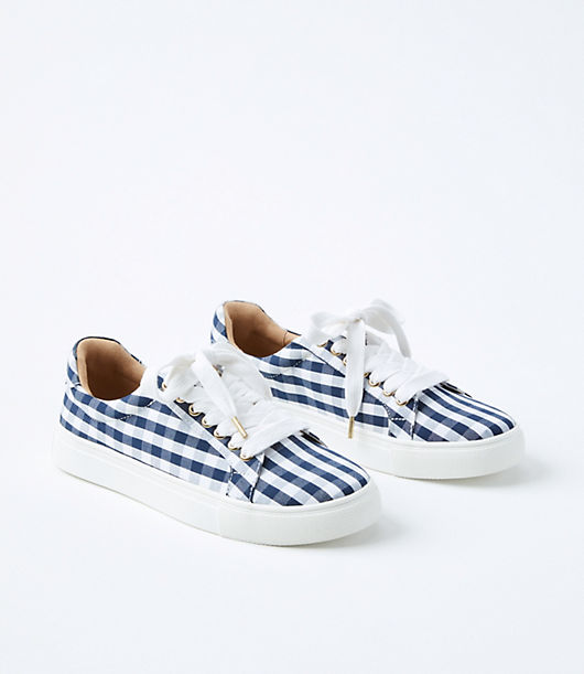Loft Gingham Lace Up Sneakers