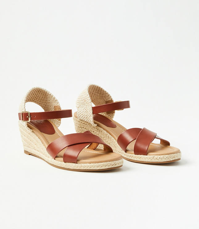 Criss Cross Espadrille Wedge Sandals | LOFT