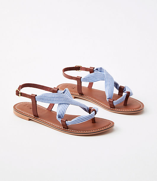 Loft Strappy Fabric Leather Sandals