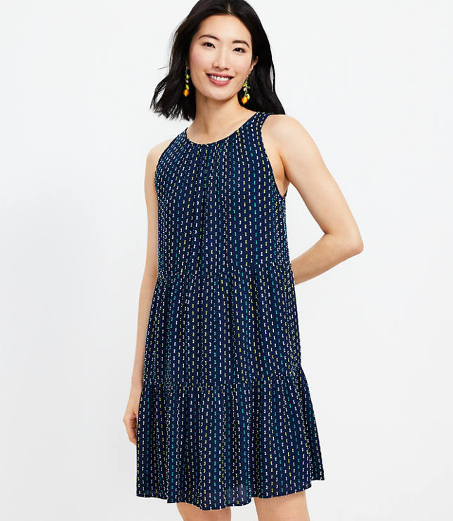 Loft Clip Tiered Swing Dress