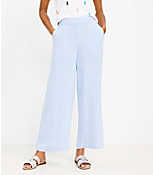 Tall Fluid Wide Leg Crop Pants in Chambray carousel Product Image 1