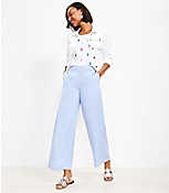 Tall Fluid Wide Leg Crop Pants in Chambray carousel Product Image 2