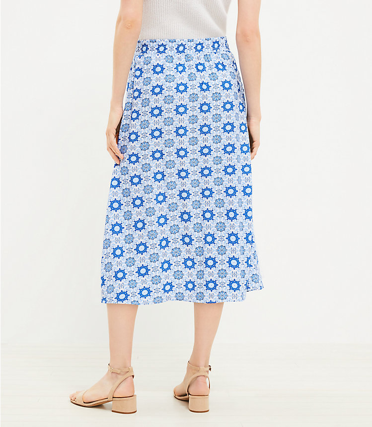 Tiled Button Pull On Midi Skirt image number 2