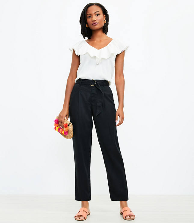 Petite Belted Emory Taper Pants image number 1