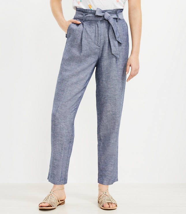 Petite Paperbag Taper Pants