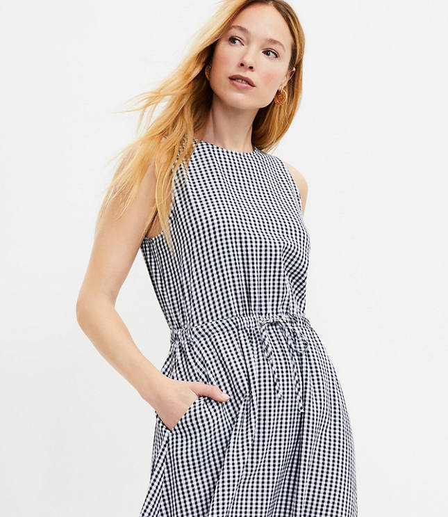 Petite store gingham dress