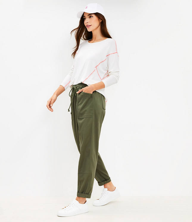 Lou & Grey, Pants & Jumpsuits, Nwt Lou Grey Loft Lite Ponte Pocket Grey  Green Legging Pants