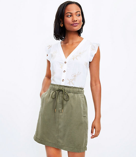 Loft Petite Drawstring Pocket Skirt