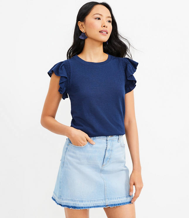 Smocked Flutter Tee