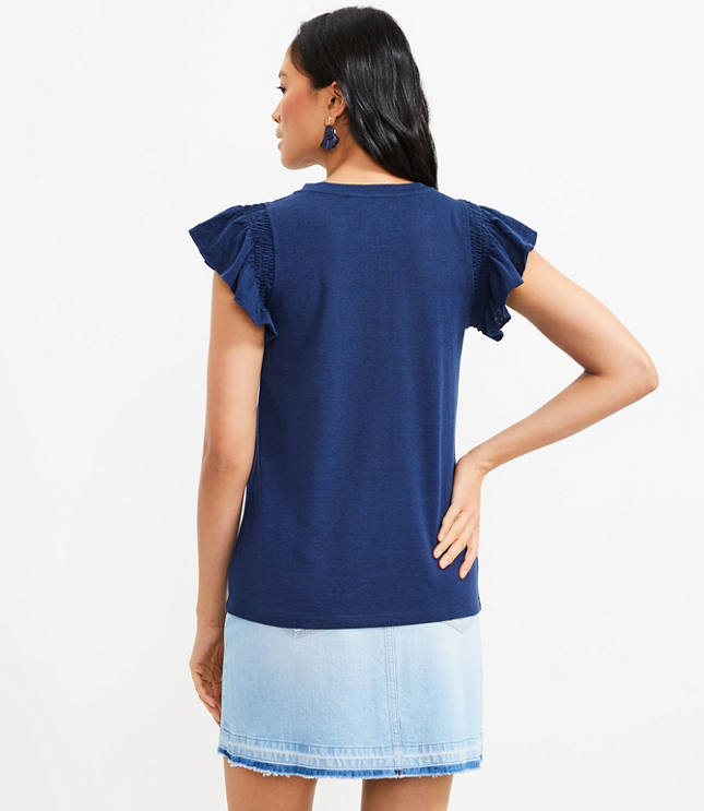 Smocked Flutter Tee