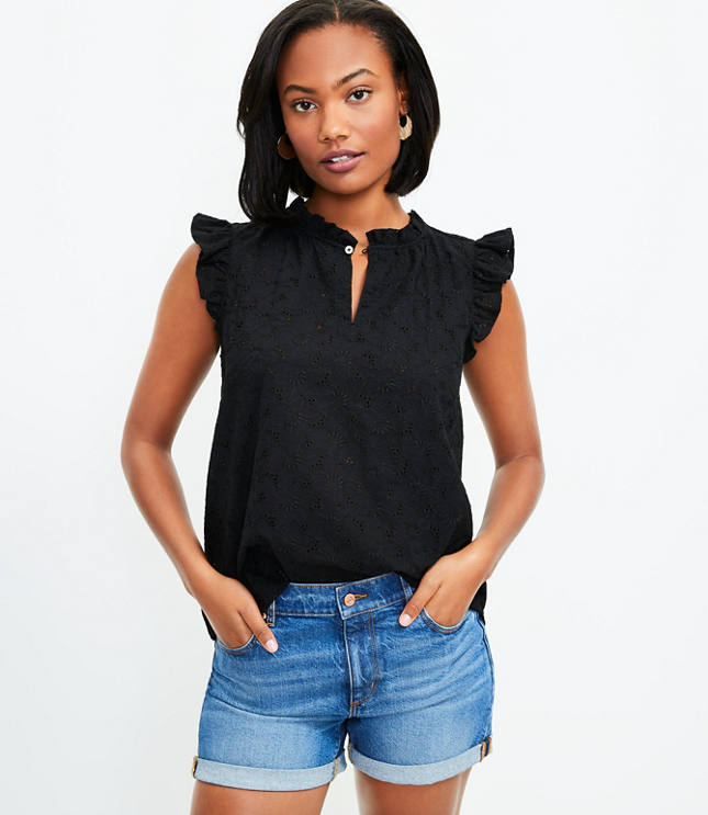 Just for Frills Black Sleeveless Tiered Ruffle Top