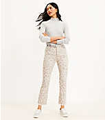 Frayed High Rise Kick Crop Jeans in Leopard Print carousel Product Image 2
