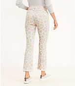 Frayed High Rise Kick Crop Jeans in Leopard Print carousel Product Image 3