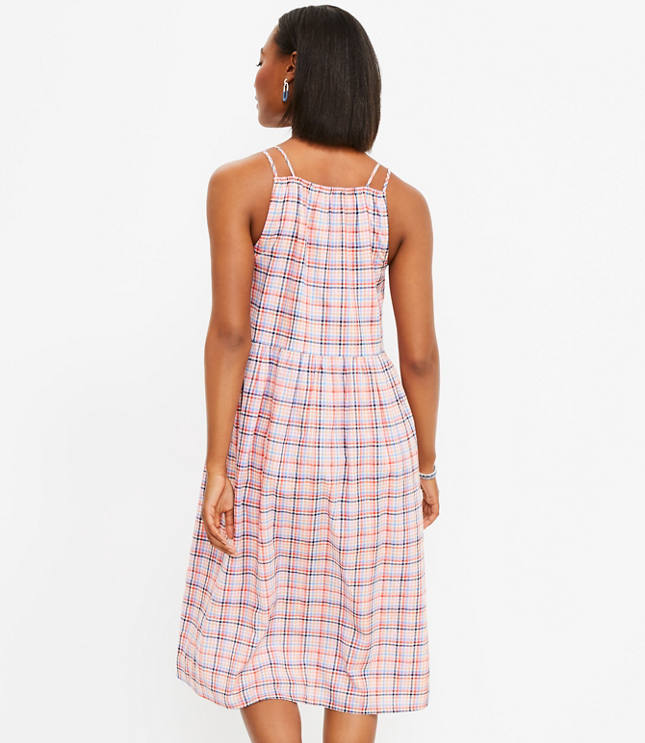 Strappy checked outlet dress