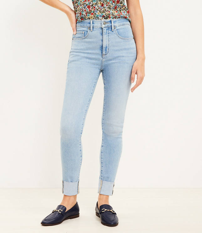 Denim jeans with frayed on sale ends