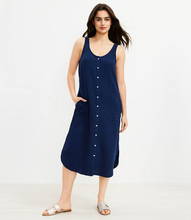 Lou Grey Triple Cloth Tank Pocket Shirtdress