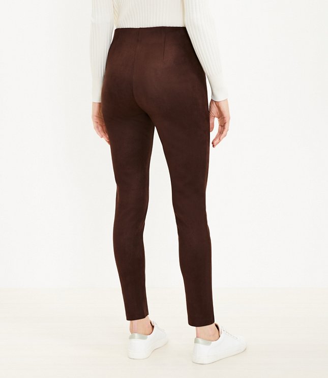 NWT LOFT Faux Leather Leggings in Brown- Size Large Petite