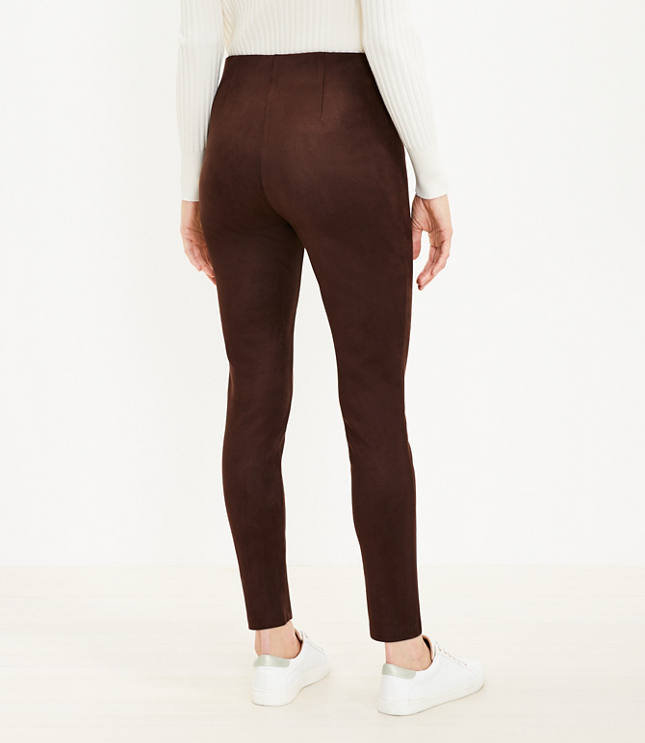 NWT LOFT Faux Leather Leggings in Brown- Size Large Petite