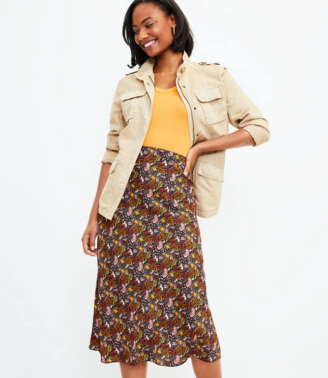 Petite Paradise Bias Midi Skirt